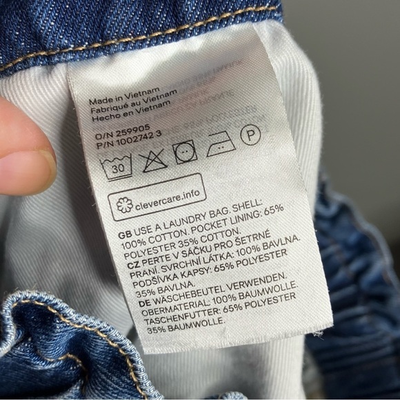 H&M paper bag denim shorts high waist size XS - Picture 5 of 6